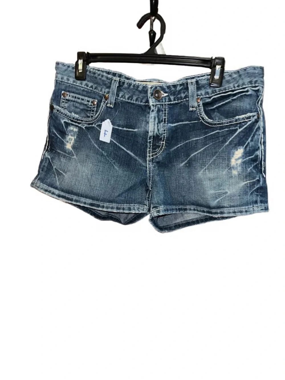 Women’s Denim Short Shorts in Washed Blue